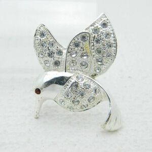 Rhinestone Bird Brooch
